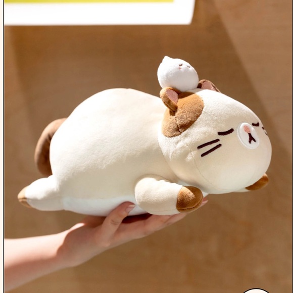 Smoko Laying Fat Siamese Cat Midi Mochi Plush - Picture 1 of 7